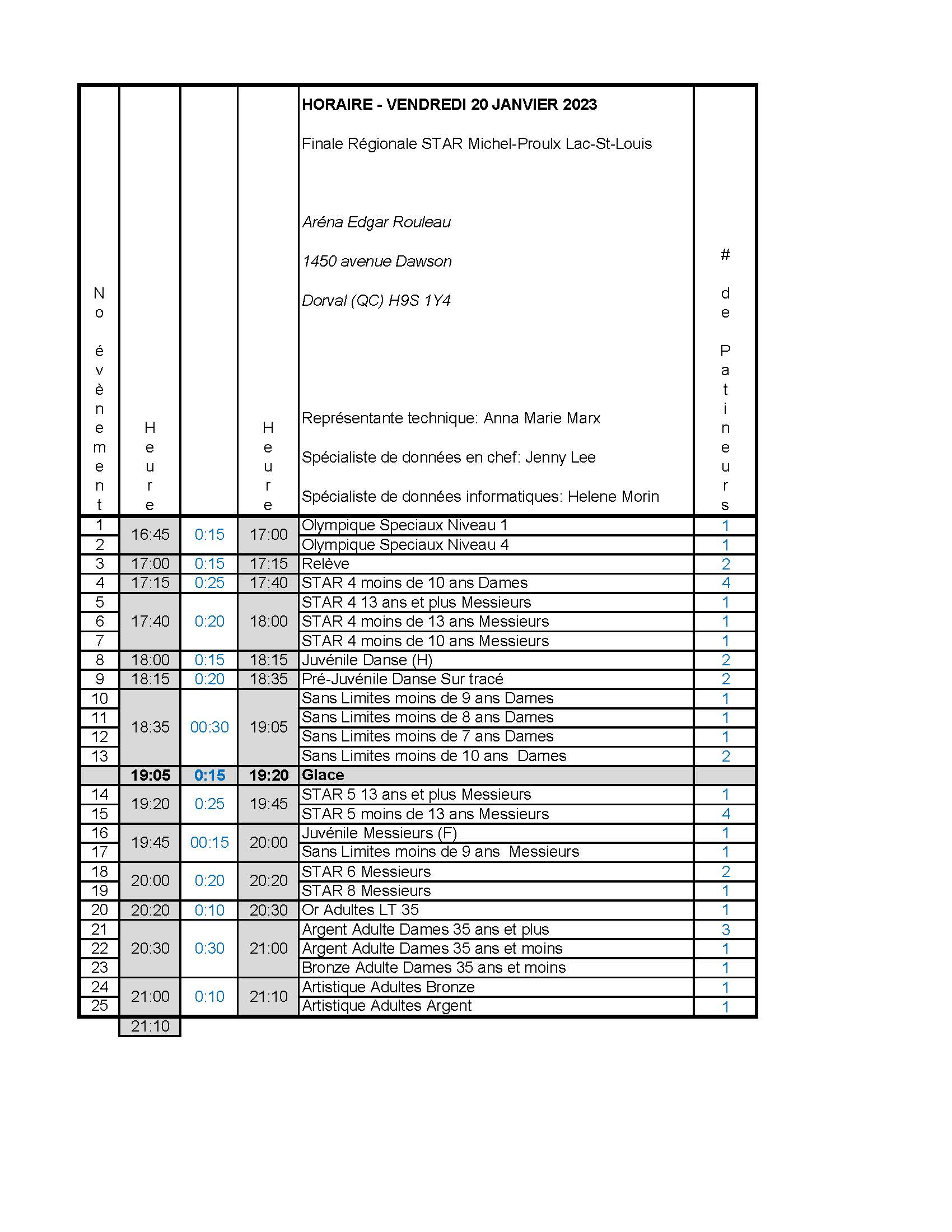 schedule