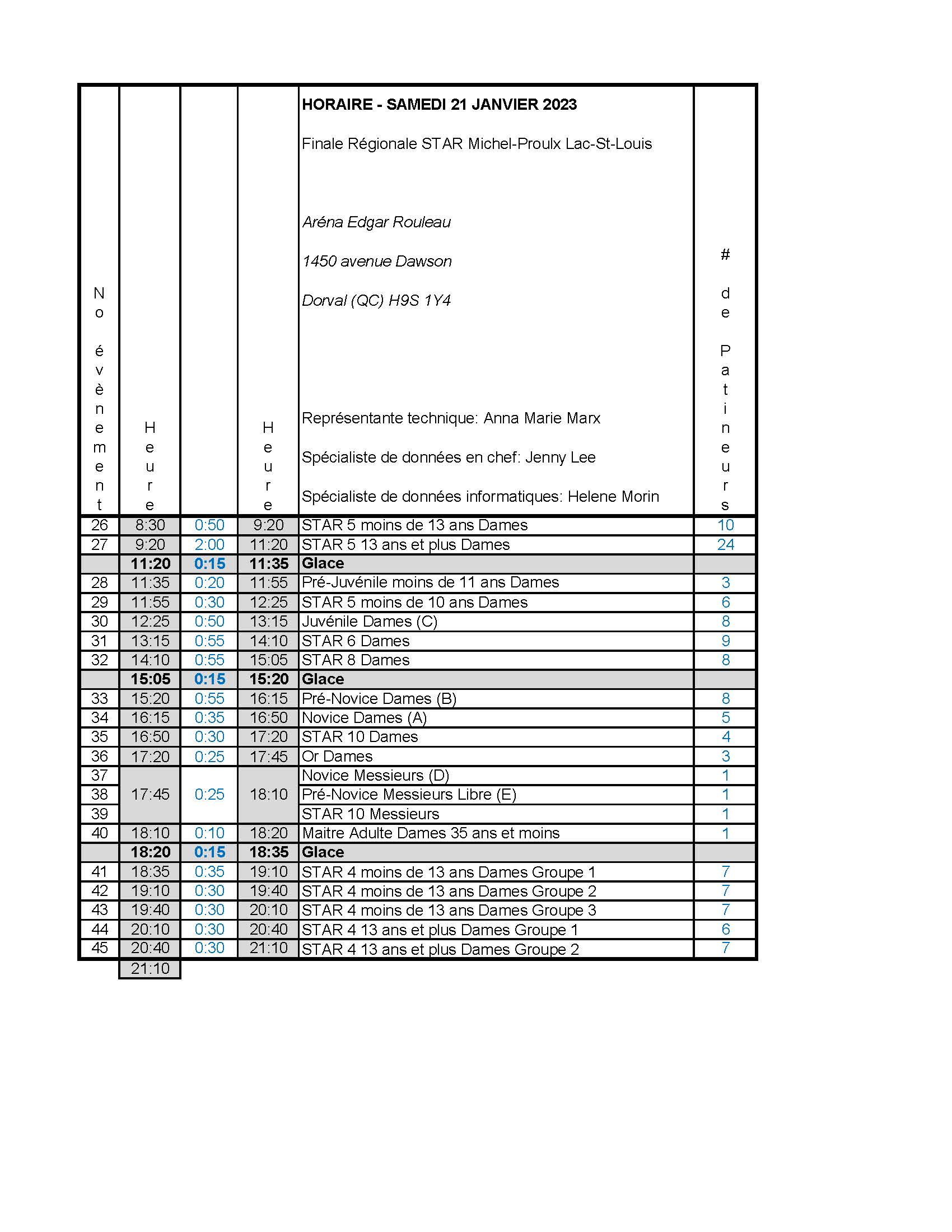 schedule